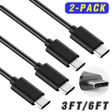 2-Pack 3ft/6ft USB C to USB C Fast Charge Cable Cord For Samsung Note 9 / Note 8