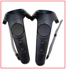 2 x HTC Vive VR wands / controllers + charging cable & brick. (A Pair).
