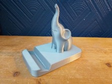 3D Printed Silver Elephant Phone / Tablet Desktop Stand Holder Desk Decor