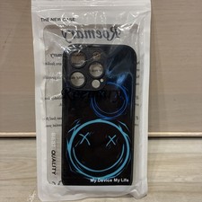 BLUE X smiley Faces Phone Case Fits I Phone 15 Pro NEW
