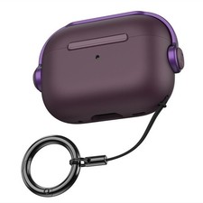 Custodia Protettiva TPU Viola per AirPods Pro 3 con Clip e Cordino