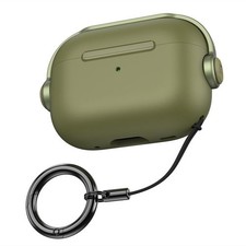 Custodia TPU verde militare per AirPods Pro 3 con clip e cordino