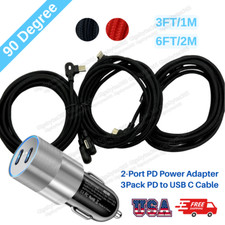 Dual Type C PD 40W Fast Car Charger Adapter USB C Cable For i Phone15 16 Samsung