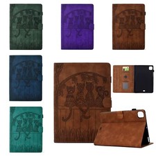 For iPad mini 7 2024/Pro11/10/6 Leather Stand Shockproof Flip Cat Pattern Case