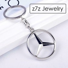 MERCEDES BENZ Keychain - auto car keyring fob - chrome steel - FREE SHIP