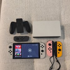 Nintendo Switch OLED Model HEG-001 Handheld Console - 64GB - White w/ 5 joycons