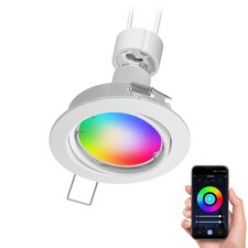 Plafondspot FERE inbouwframe wit mat draaibaar + Smart Home RGBW