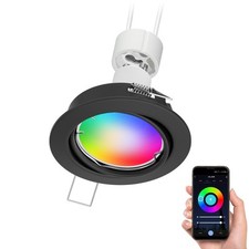 Plafondspot FERE inbouwframe zwart mat draaibaar incl. Smart Home
