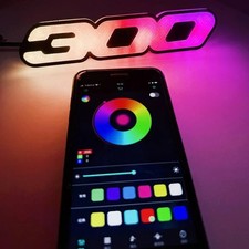 RGB Chrysler 300 LED Emblem Badge Bluetooth Color-Chasing Light Hellcat Style Ap
