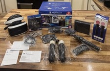 Sony VR1 Virtual Reality Headset Bundle With Box, Motion Controllers, Wires,Game