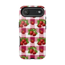 Tough Cases, Pretty, Plaid, Strawberries, Phone Case.