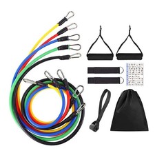 11PCS Resistance Bands Set Pull Rope Fitness Exercise Kit with Handles Door Anch