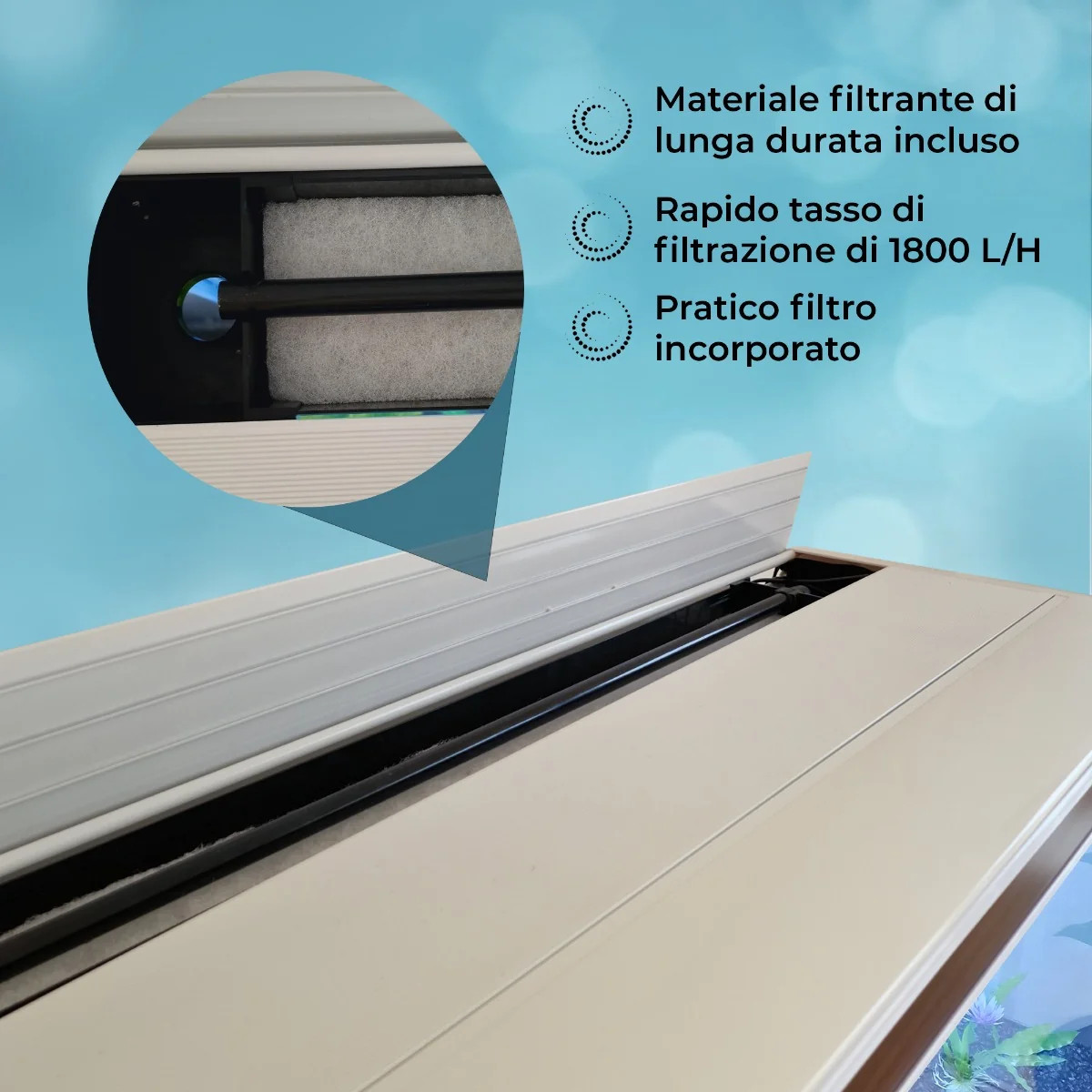 Acquario 300L con Armadietto Bianco e Kit con Fondale, Piante e Ghiaia Bianca 4 Acquario 300L con Armadietto Bianco e Kit con Fondale, Piante e Ghiaia Bianca