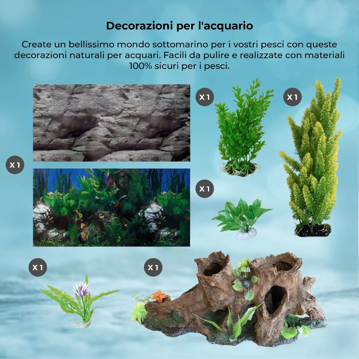 Acquario 300L con Armadietto Bianco e Kit con Fondale, Piante e Ghiaia Bianca 6 Acquario 300L con Armadietto Bianco e Kit con Fondale, Piante e Ghiaia Bianca