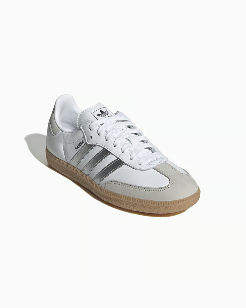 Adidas Originals Samba OG White Silver Metallic Grey JI2725 Women New Authentic 5 Adidas Originals Samba OG White Silver Metallic Grey JI2725 Women New Authentic