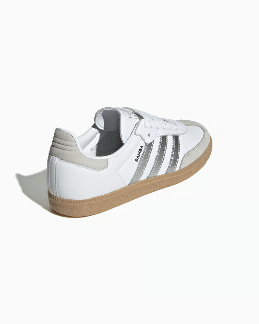 Adidas Originals Samba OG White Silver Metallic Grey JI2725 Women New Authentic 6 Adidas Originals Samba OG White Silver Metallic Grey JI2725 Women New Authentic