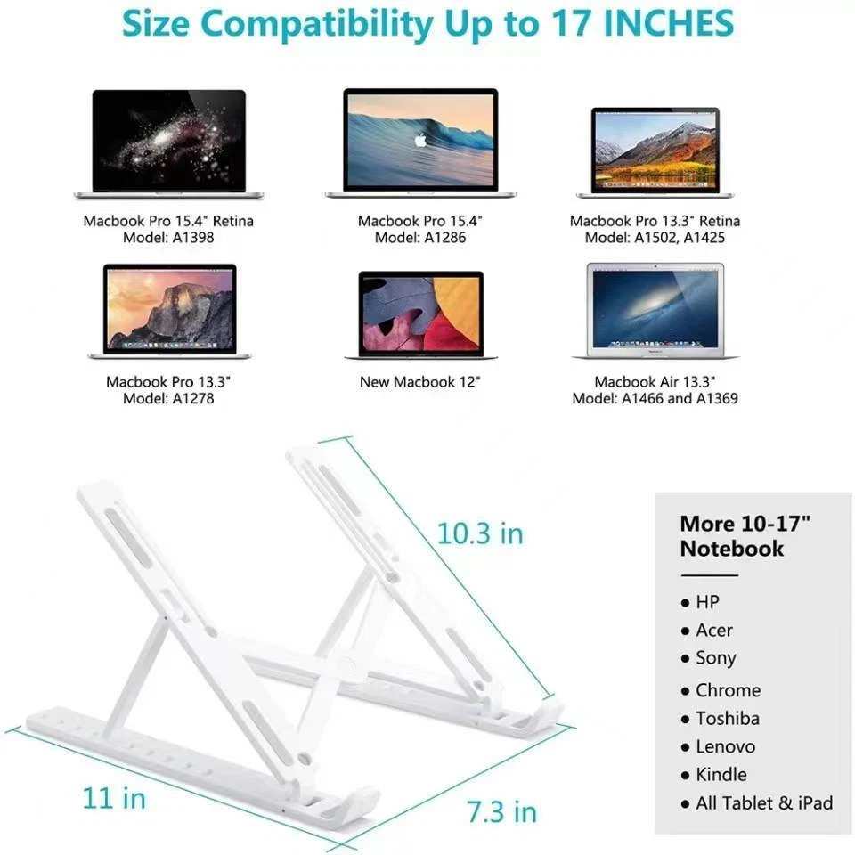 Adjustable Portable Foldable Laptop Desktop Stand Notebook Tablet Riser Holder 9 Adjustable Portable Foldable Laptop Desktop Stand Notebook Tablet Riser Holder