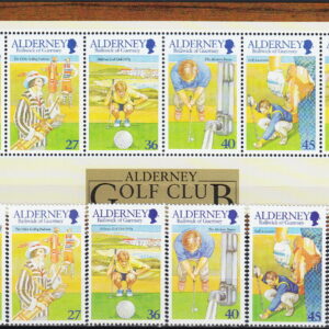 Alderney Set & S/S Alderney Golf Club 2001 MNH-25,50 Euro
