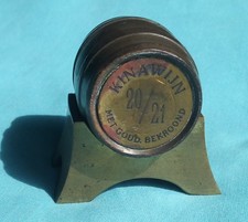 ANTIQUE 1920s KINA WIJN ADVERTISING COPPER WINE BARREL ON STAND