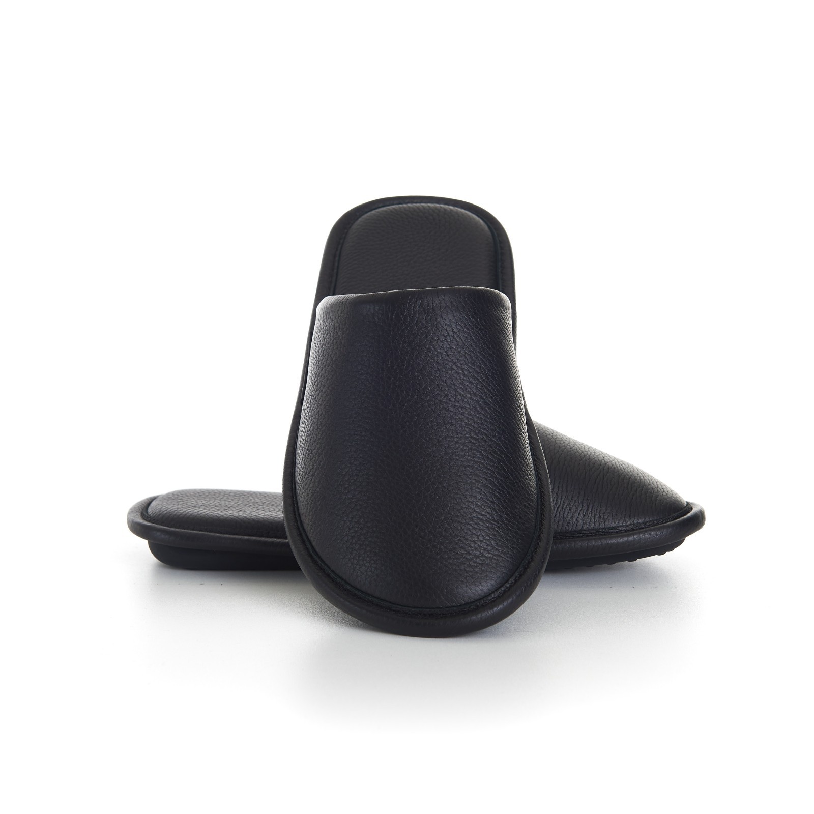 BALENCIAGA 595$ Mule Slippers - Logo Tag, Men's Black Leather 10 BALENCIAGA 595$ Mule Slippers - Logo Tag, Men's Black Leather