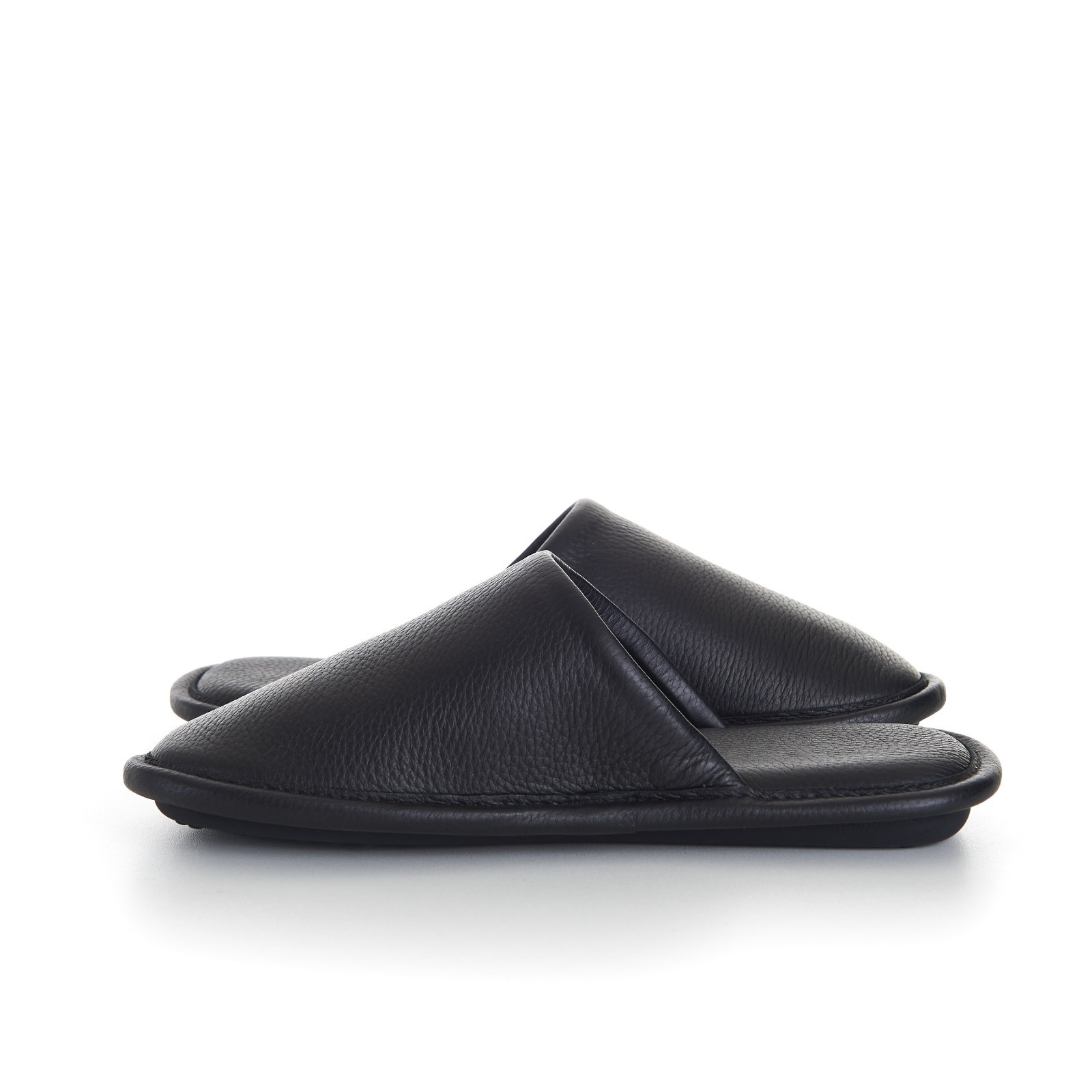 BALENCIAGA 595$ Mule Slippers - Logo Tag, Men's Black Leather 9 BALENCIAGA 595$ Mule Slippers - Logo Tag, Men's Black Leather