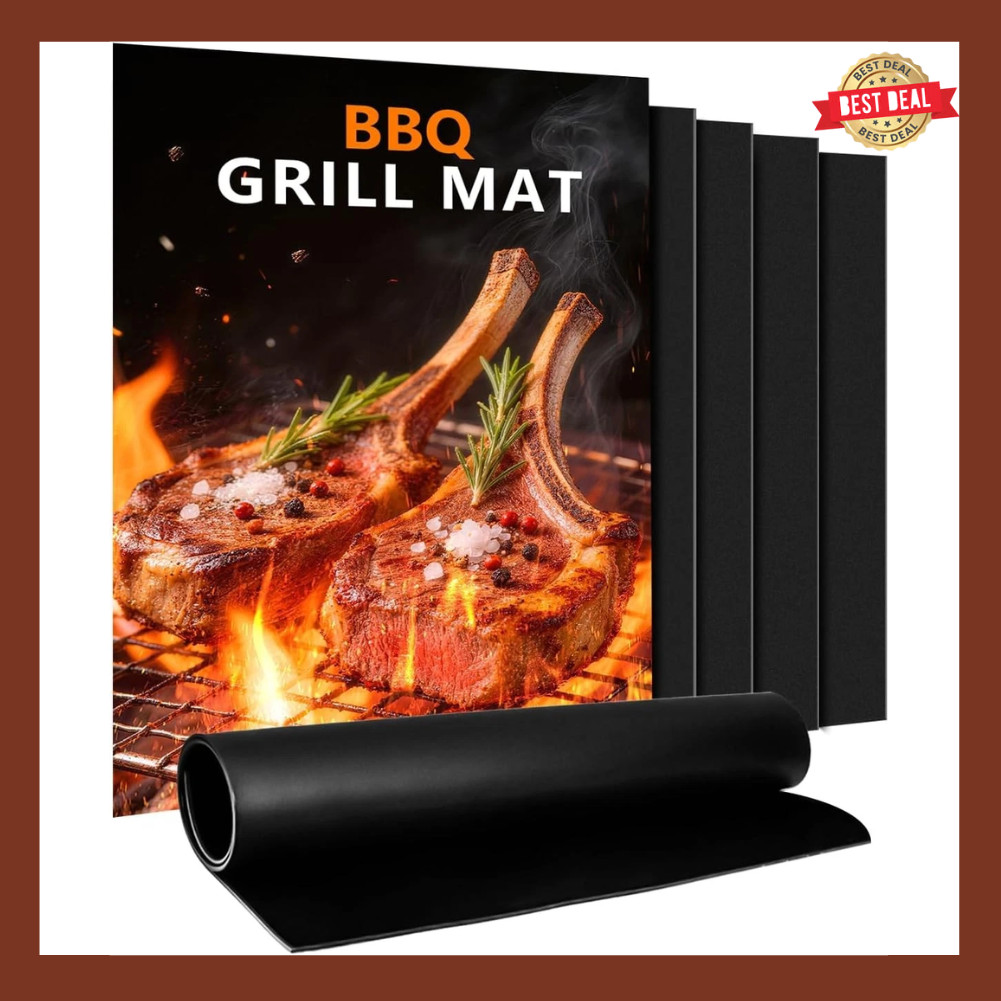 BBQ Grillmatte 5er Set 50 x 40 cm Teflon Antihaft Grillmatten Gasgrill 1 BBQ Grillmatte 5er Set 50 x 40 cm Teflon Antihaft Grillmatten Gasgrill