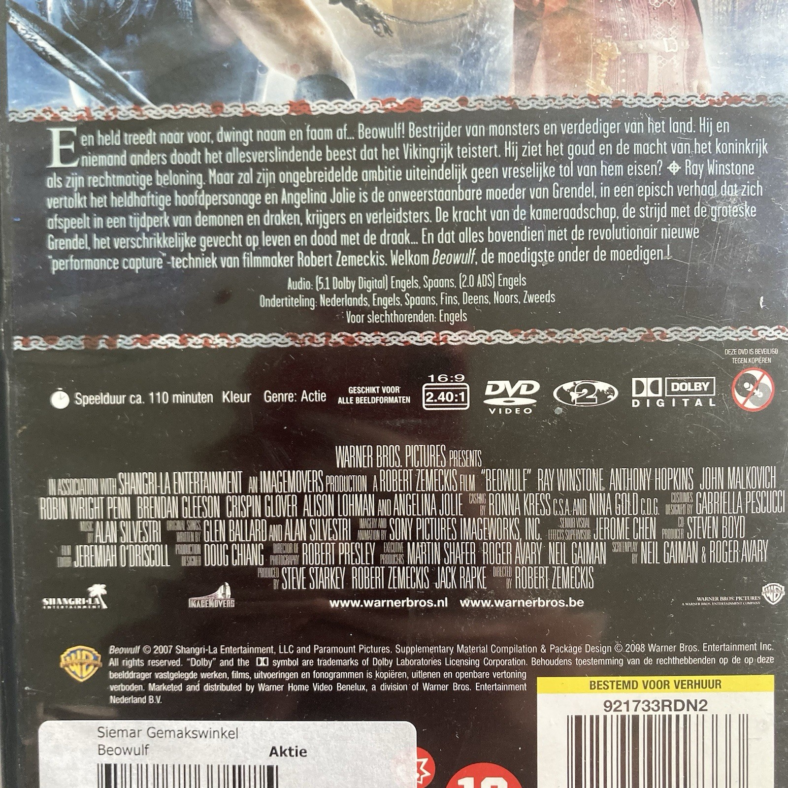 Beowulf DVD Fantasy Adventure – Angelina Jolie, Ray Winstone PAL / Region 2 5 Beowulf DVD Fantasy Adventure – Angelina Jolie, Ray Winstone PAL / Region 2