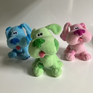 Blue’s Clues Viacom 2000 RARE vintage Green Puppy beanbag plush + Blue & Magenta