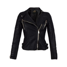Dames Kunstleer Biker jas Zwart - Motorstijl - Only