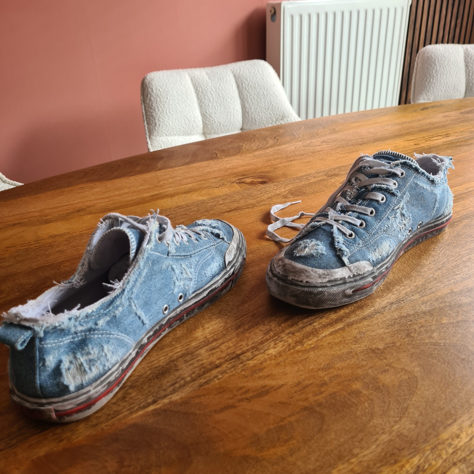 Diesel Blue & White S-Athos Mid Sneakers 10 Diesel Blue & White S-Athos Mid Sneakers