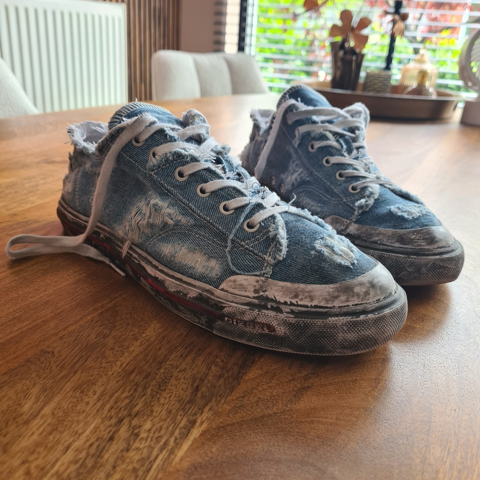 Diesel Blue & White S-Athos Mid Sneakers 2 Diesel Blue & White S-Athos Mid Sneakers