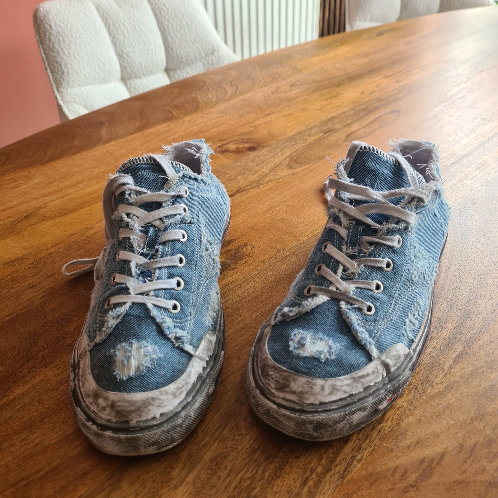 Diesel Blue & White S-Athos Mid Sneakers 4 Diesel Blue & White S-Athos Mid Sneakers