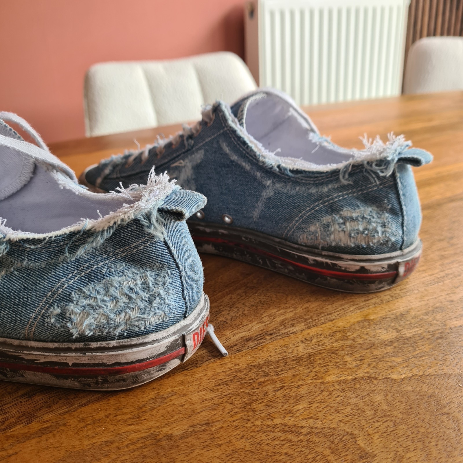 Diesel Blue & White S-Athos Mid Sneakers 6 Diesel Blue & White S-Athos Mid Sneakers