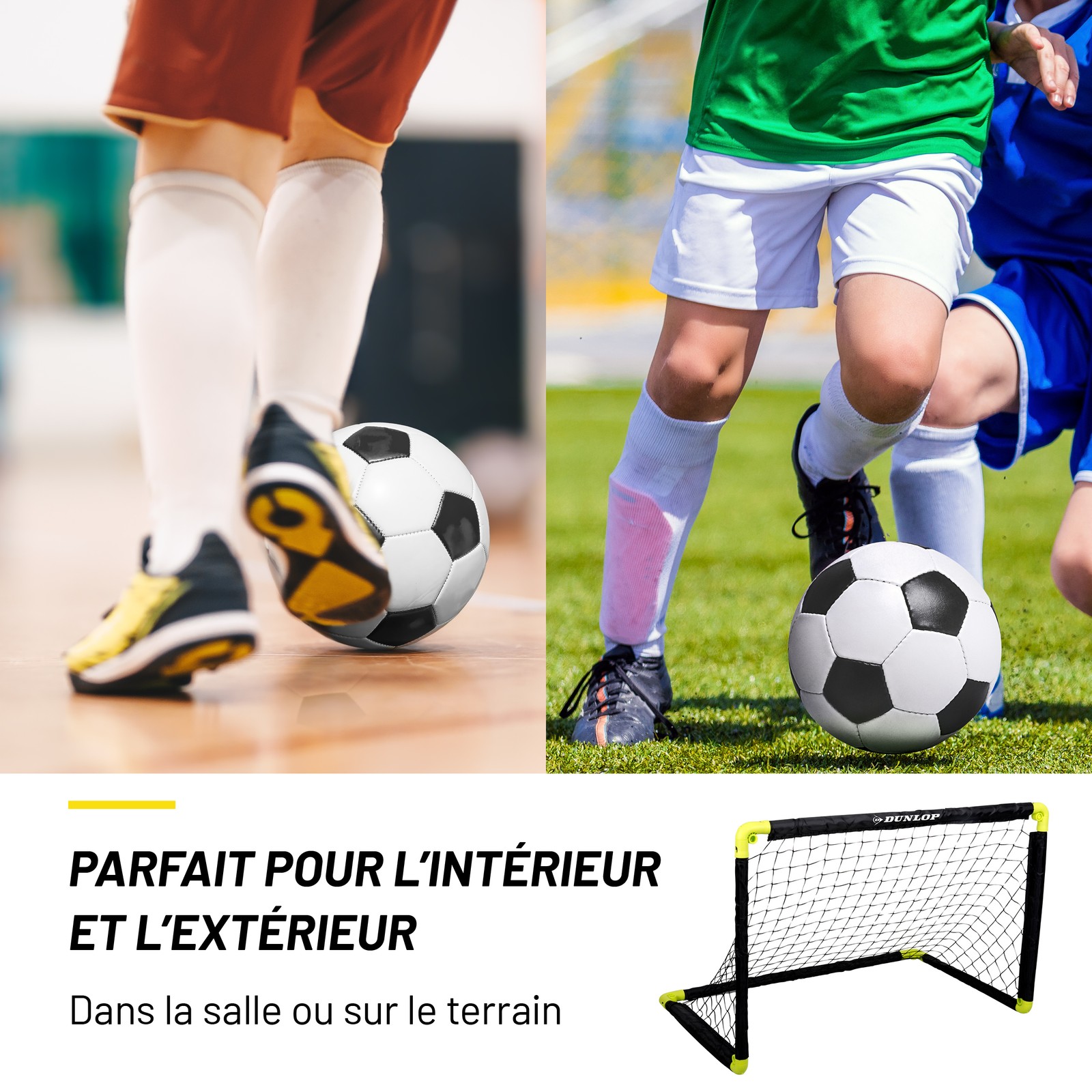 Dunlop Cage de Foot - But de Foot Enfant - Mini But Pliable et Montage Rapide - 10 Dunlop Cage de Foot - But de Foot Enfant - Mini But Pliable et Montage Rapide -