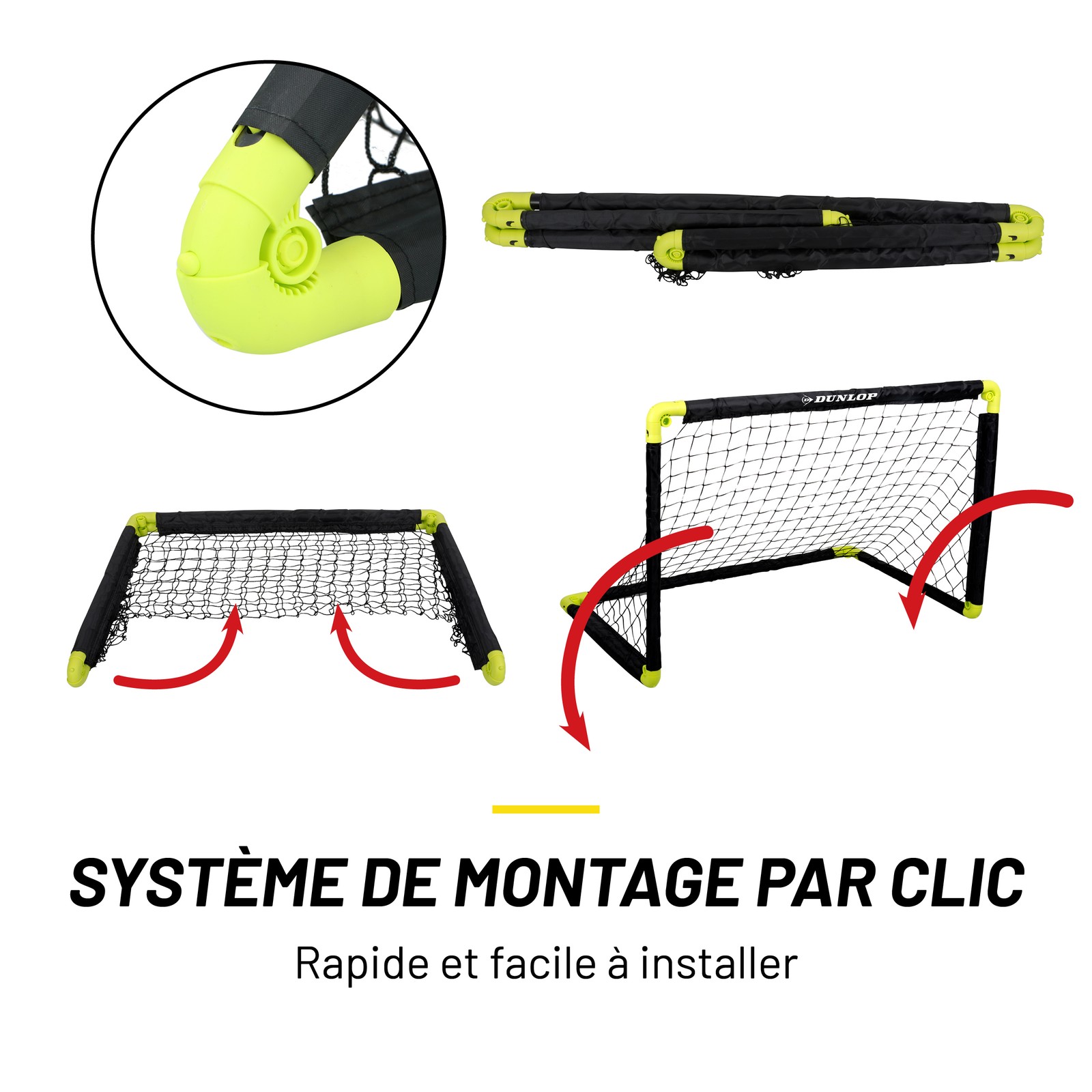 Dunlop Cage de Foot - But de Foot Enfant - Mini But Pliable et Montage Rapide - 6 Dunlop Cage de Foot - But de Foot Enfant - Mini But Pliable et Montage Rapide -