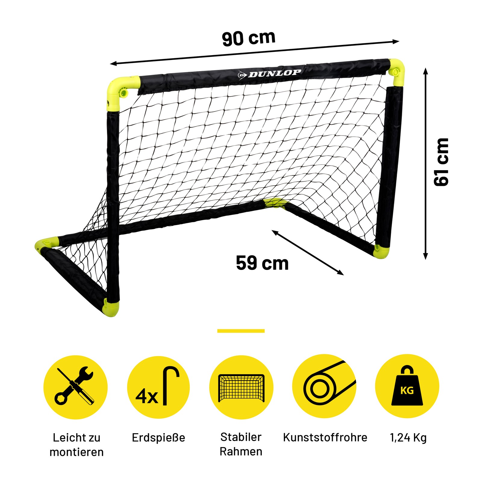 Dunlop Fußballtor 90 x 59 x 61 cm - Faltbares fußball Tor - Fussballtore für Gar 2 Dunlop Fußballtor 90 x 59 x 61 cm - Faltbares fußball Tor - Fussballtore für Gar
