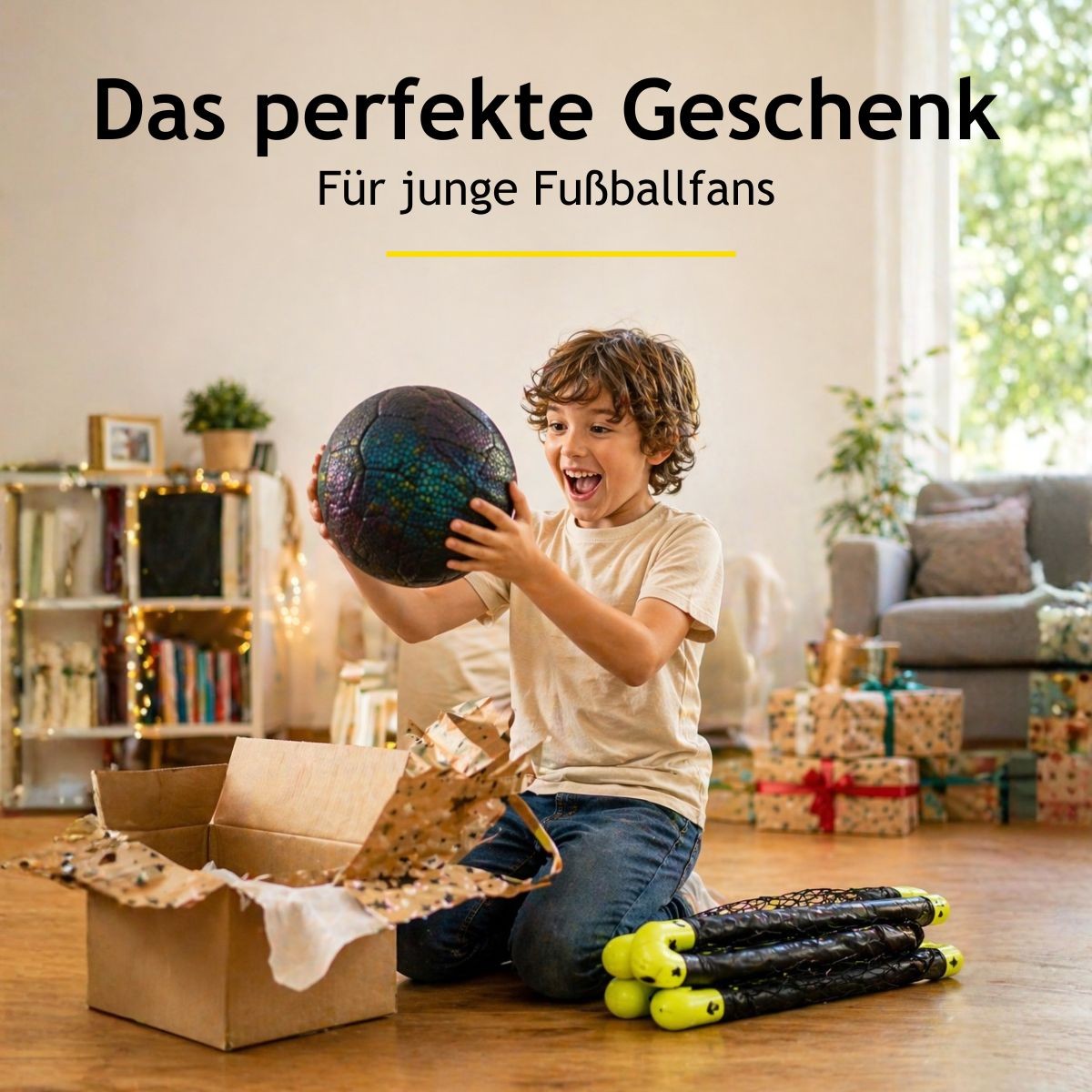 Dunlop Fußballtor und Leuchtender Ball Set - Fußball Trainingsmaterial - 90 x 59 4 Dunlop Fußballtor und Leuchtender Ball Set - Fußball Trainingsmaterial - 90 x 59