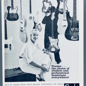 FENDER GUITAR 1960 PRINT ADVERT STUDENT & PROFESSIONAL Telecaster Stratocaster