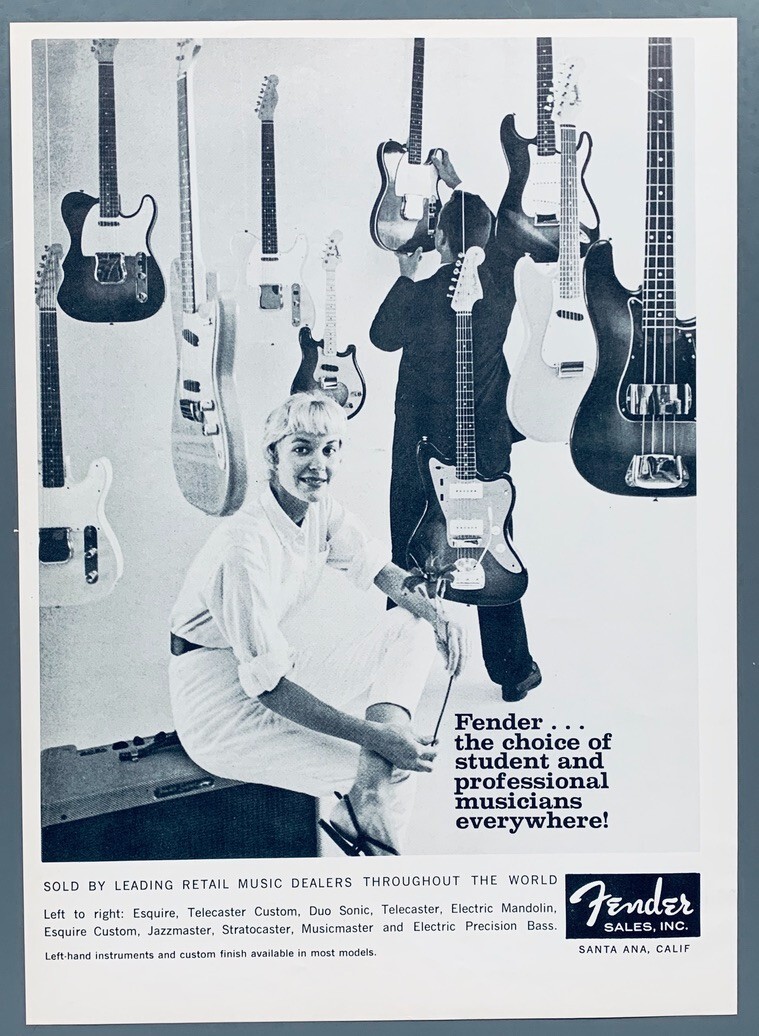 FENDER GUITAR 1960 PRINT ADVERT STUDENT & PROFESSIONAL Telecaster Stratocaster 1 FENDER GUITAR 1960 PRINT ADVERT STUDENT & PROFESSIONAL Telecaster Stratocaster