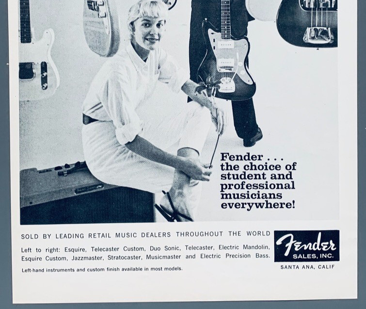 FENDER GUITAR 1960 PRINT ADVERT STUDENT & PROFESSIONAL Telecaster Stratocaster 3 FENDER GUITAR 1960 PRINT ADVERT STUDENT & PROFESSIONAL Telecaster Stratocaster