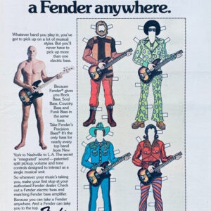 FENDER vintage 1977 GUITAR ADVERT ROCK SOUL COUNTRY FUNK BASS