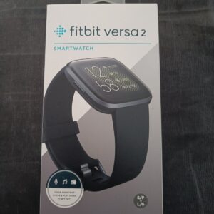 Fitbit versa 2 smartwatch, black, Carbon Aluminium Case, as good as new