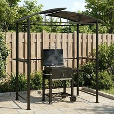Grillpavillon mit Seitenregalen Grillüberdachung BBQ Pavillon Stahl