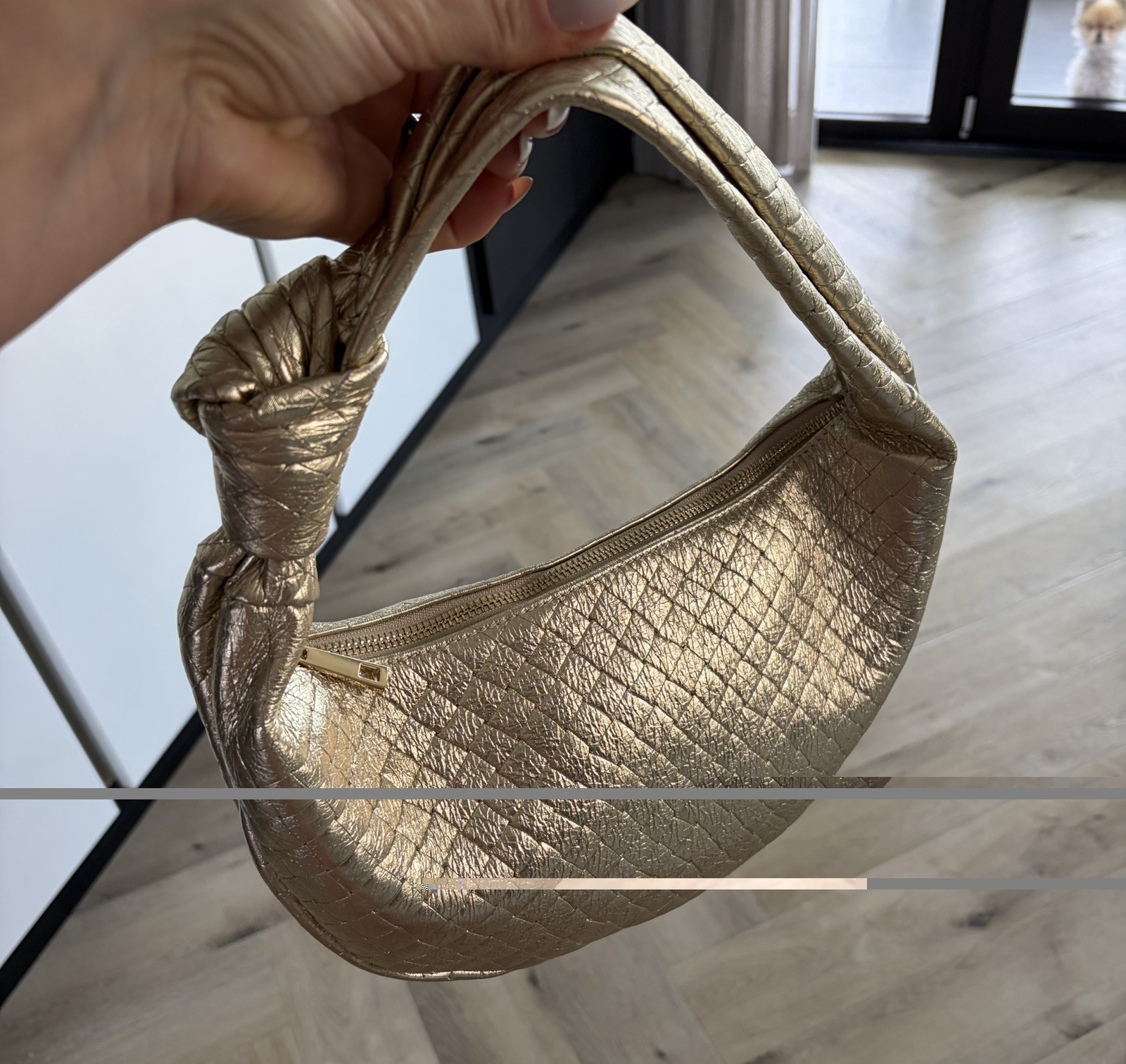 Handbag gold Bottega Gevlochten Handtas goud leer 2 Handbag gold Bottega Gevlochten Handtas goud leer