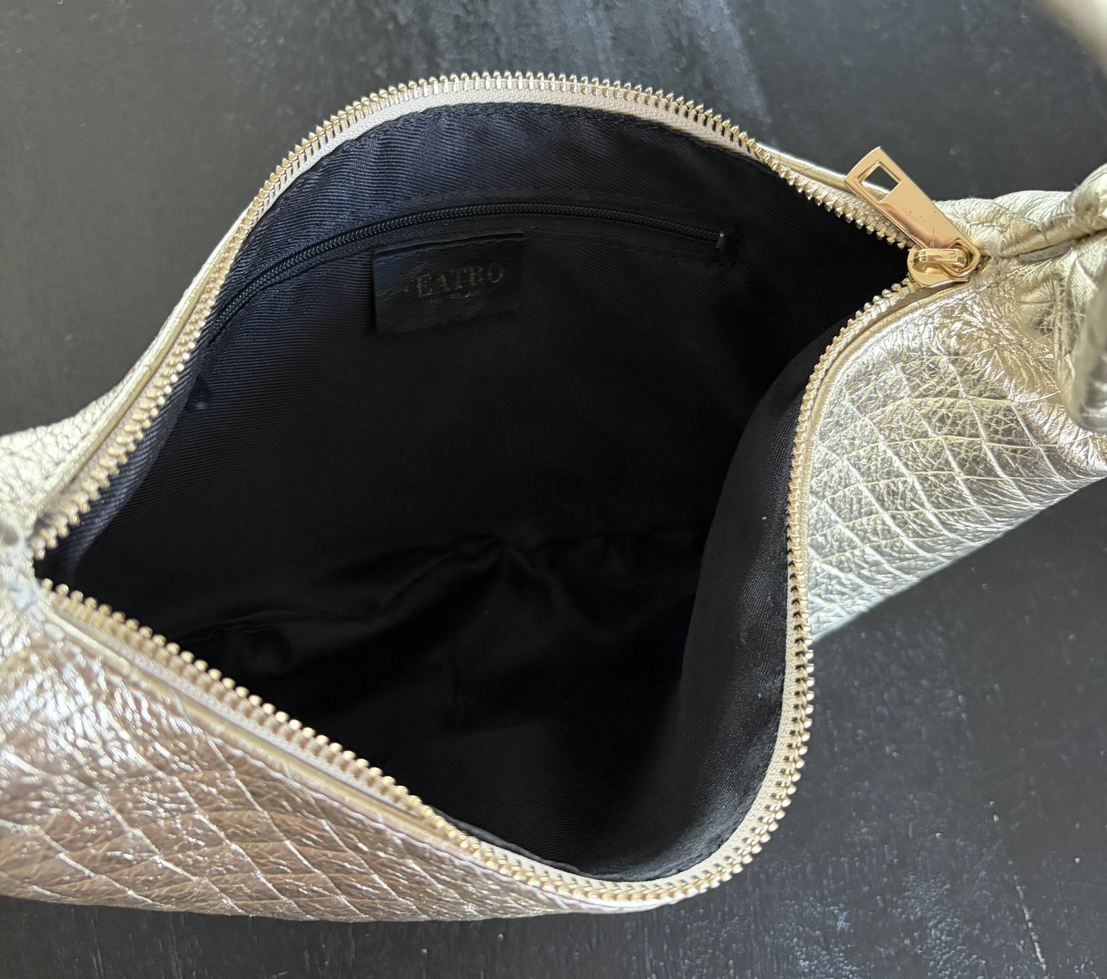 Handbag gold Bottega Gevlochten Handtas goud leer 4 Handbag gold Bottega Gevlochten Handtas goud leer