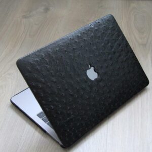 Handmade Luxury Macbook Pro Touch 13 inch Genuine Ostrich Leather Cover Case