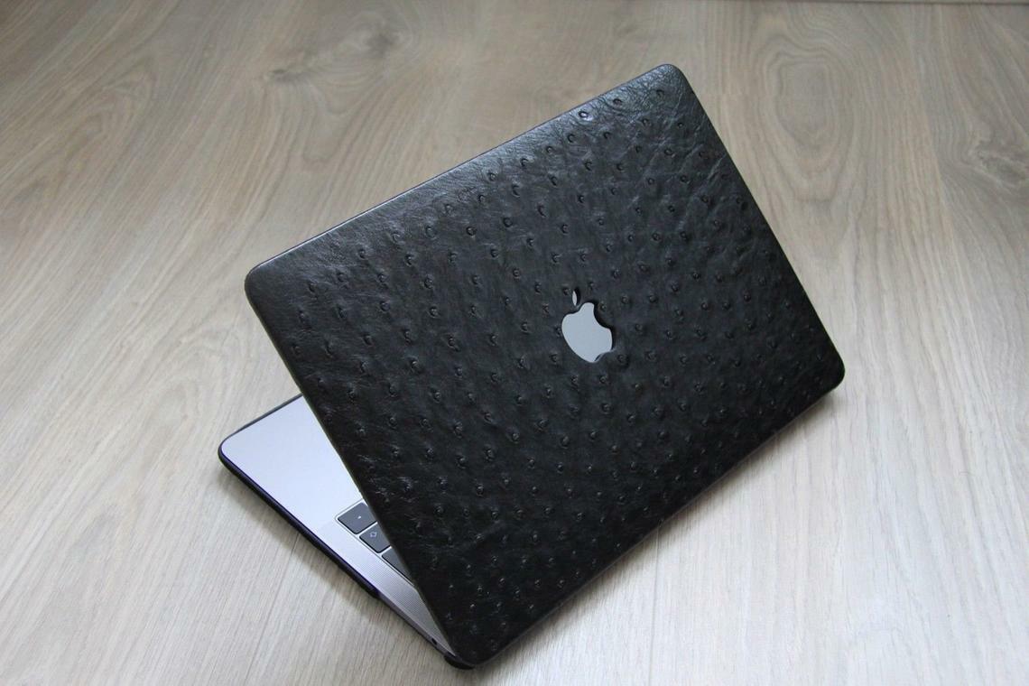 Handmade Luxury Macbook Pro Touch 13 inch Genuine Ostrich Leather Cover Case 1 Handmade Luxury Macbook Pro Touch 13 inch Genuine Ostrich Leather Cover Case