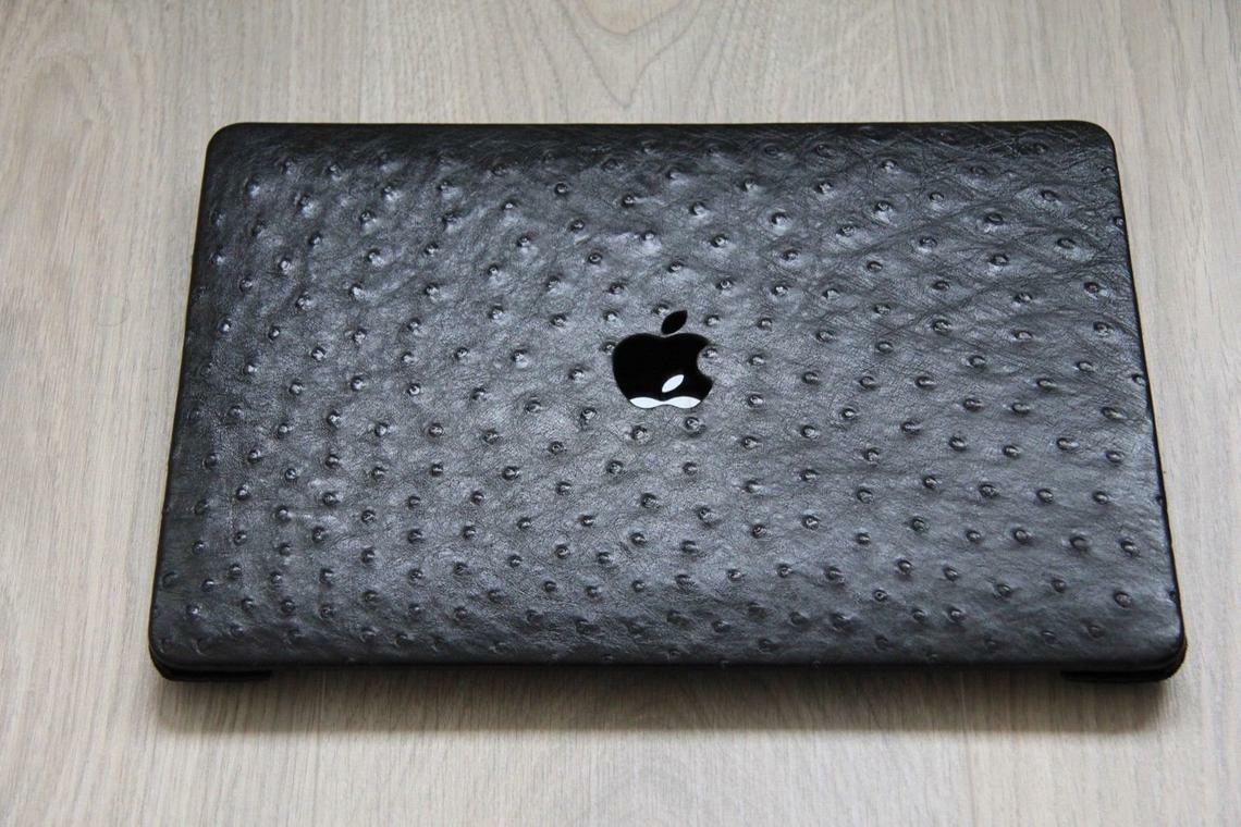 Handmade Luxury Macbook Pro Touch 13 inch Genuine Ostrich Leather Cover Case 2 Handmade Luxury Macbook Pro Touch 13 inch Genuine Ostrich Leather Cover Case