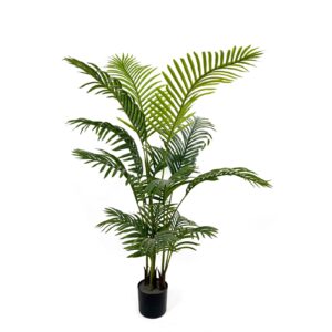 IvoQ Kunstpalm 150 cm – Tropische Kunstplant – Onderhoudsvrije Kamerplant – Real