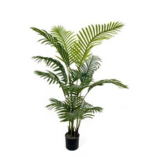IvoQ Kunstpalm 150 cm – Tropische Kunstplant – Onderhoudsvrije Kamerplant – Real